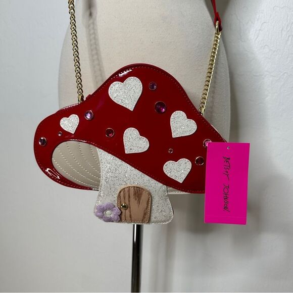 Betsey Johnson Handbags - Betsy Johnson Red Heart Mushroom Crossbody Purse NWT